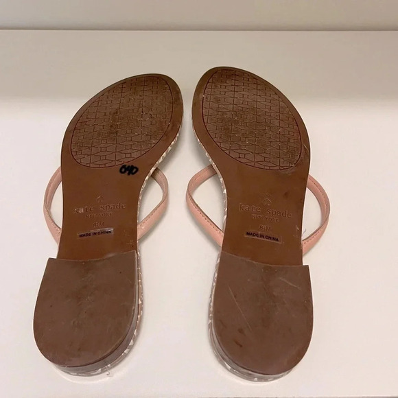 Kate Spade New York Mistic Bow Flat Thong Pale Pink Leather Sandal Size 8.5 - Picture 6 of 6